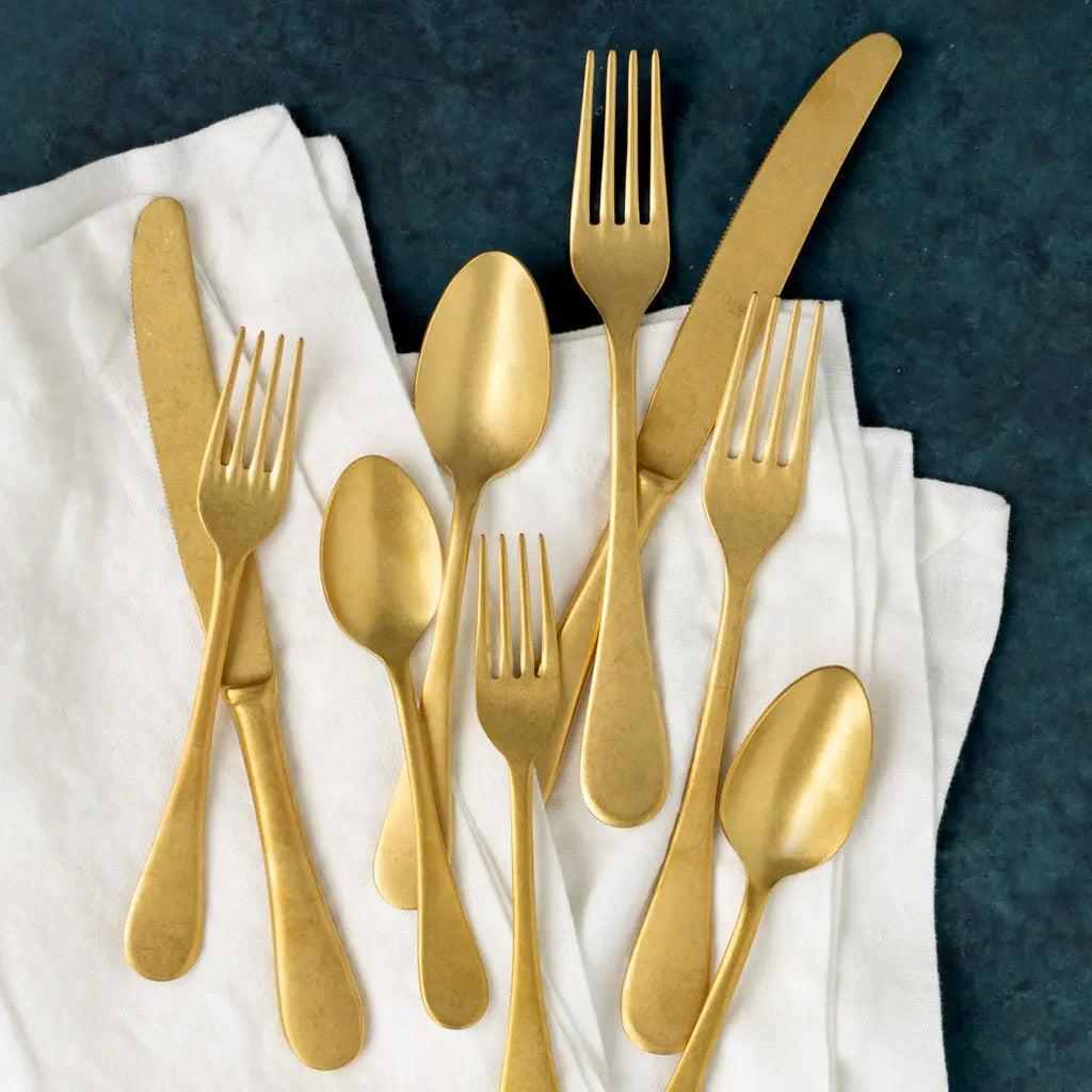 Vintage Oro Gold Stainless Steel 5-Piece Flatware Set