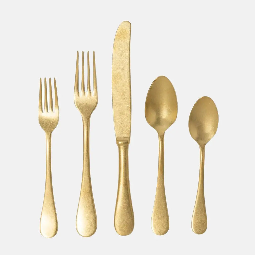 Vintage Oro Gold Stainless Steel 5-Piece Flatware Set