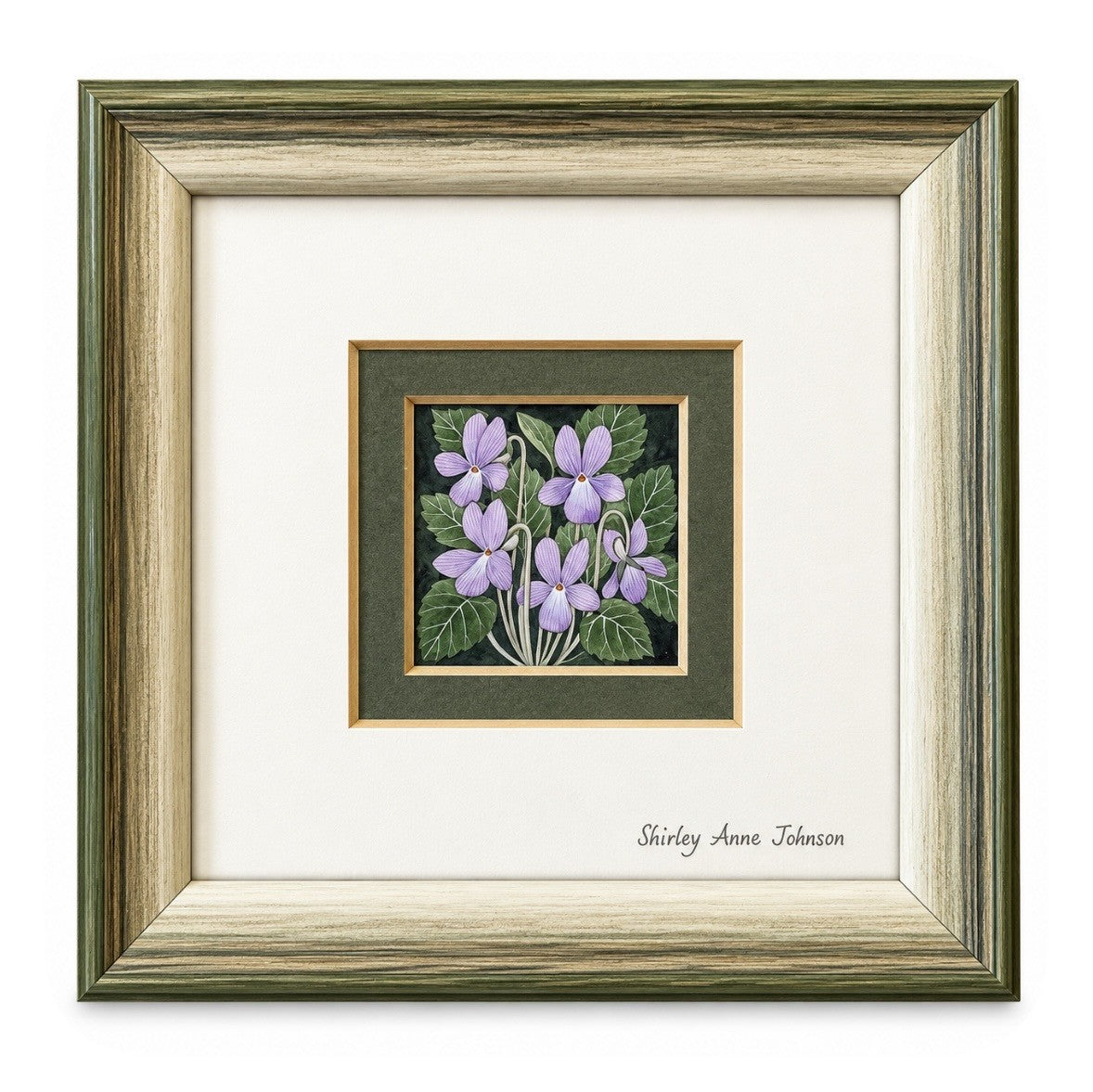 'Violets against a dark background' - Shirley Anne Johnson