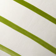 Wasabi Green and Ivory Thin Velvet Stripe Throw Pillow