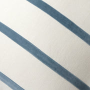 Wedgewood Blue and Ivory Thin Velvet Stripe Throw Pillow
