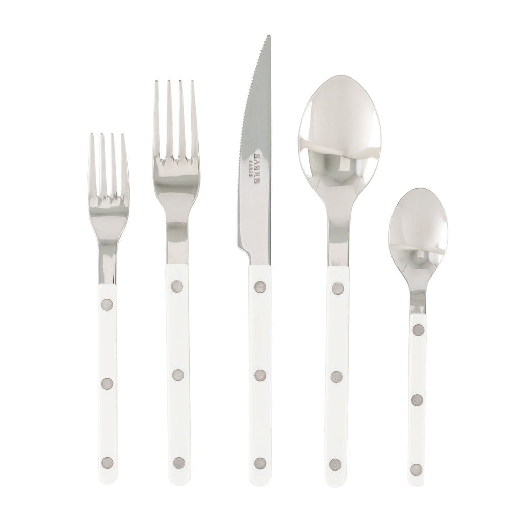 White Bistro 5-Piece Flatware Set