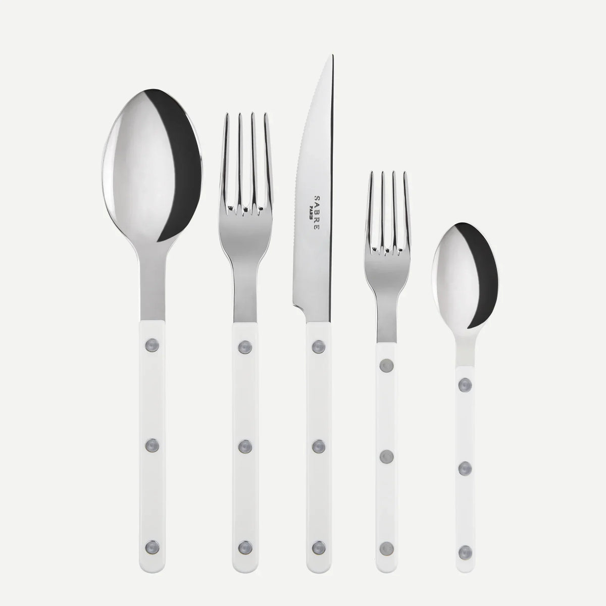 White Bistro 5-Piece Flatware Set