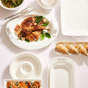 White Ceramic Baguette Serving Tray
