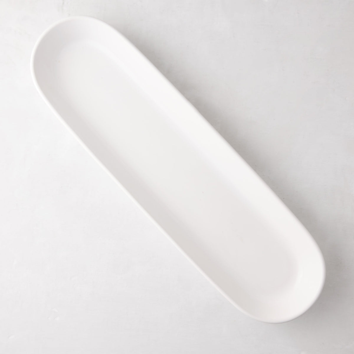 White Ceramic Baguette Serving Tray