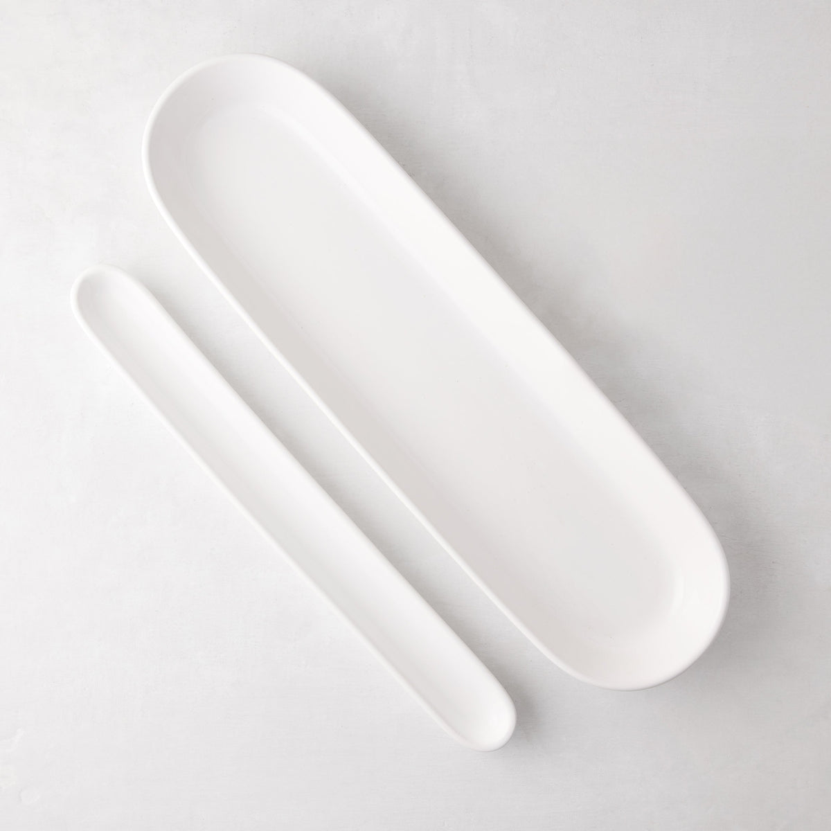 White Ceramic Baguette Serving Tray