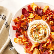 White Ceramic Chip and Dip Serving Platter