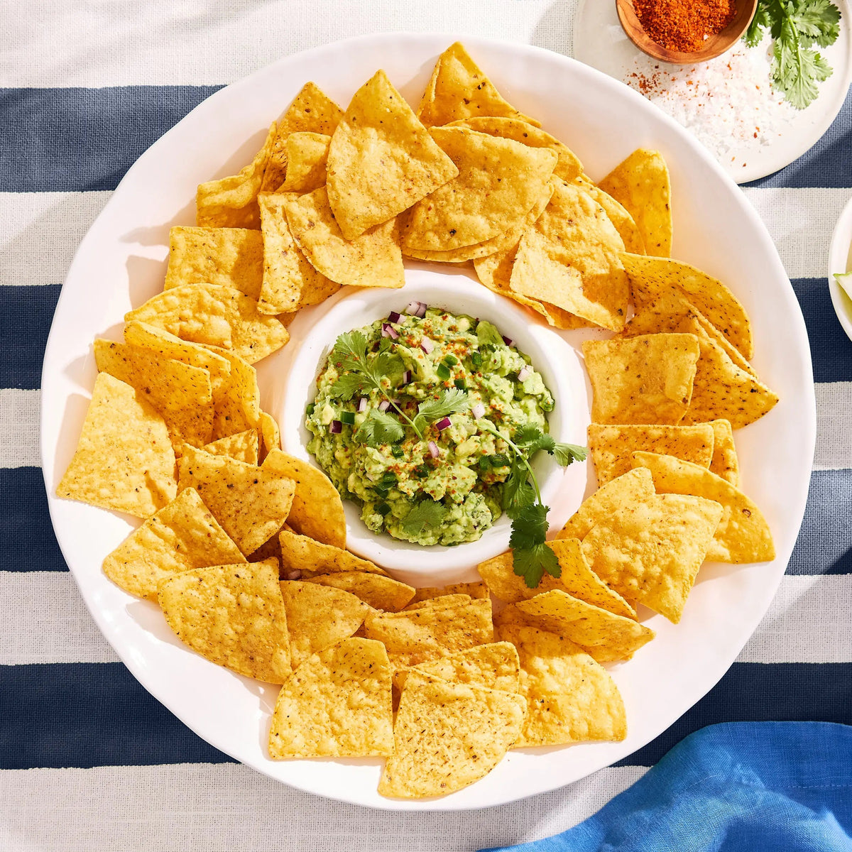White Ceramic Chip and Dip Serving Platter