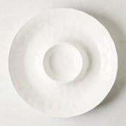 White Ceramic Chip and Dip Serving Platter