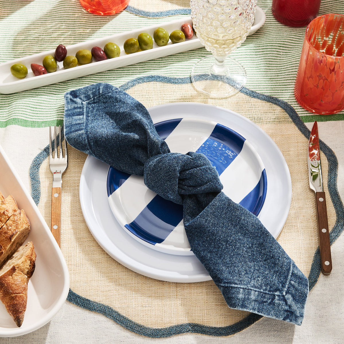 White Ceramic Olive Serving Tray