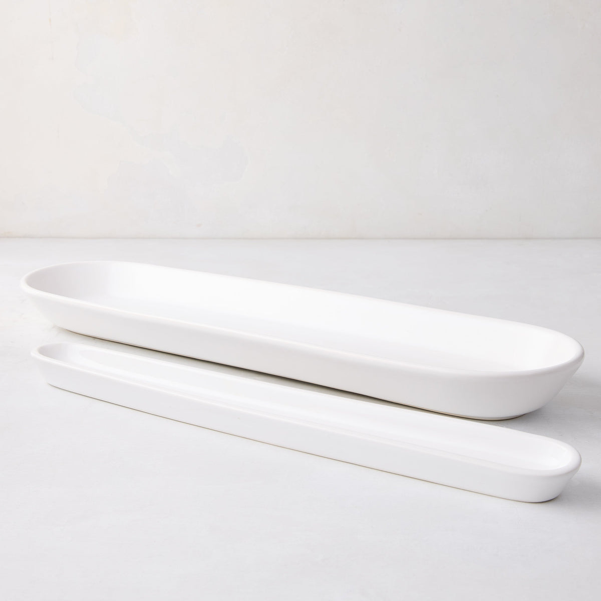 White Ceramic Olive Serving Tray