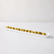 White Ceramic Olive Serving Tray