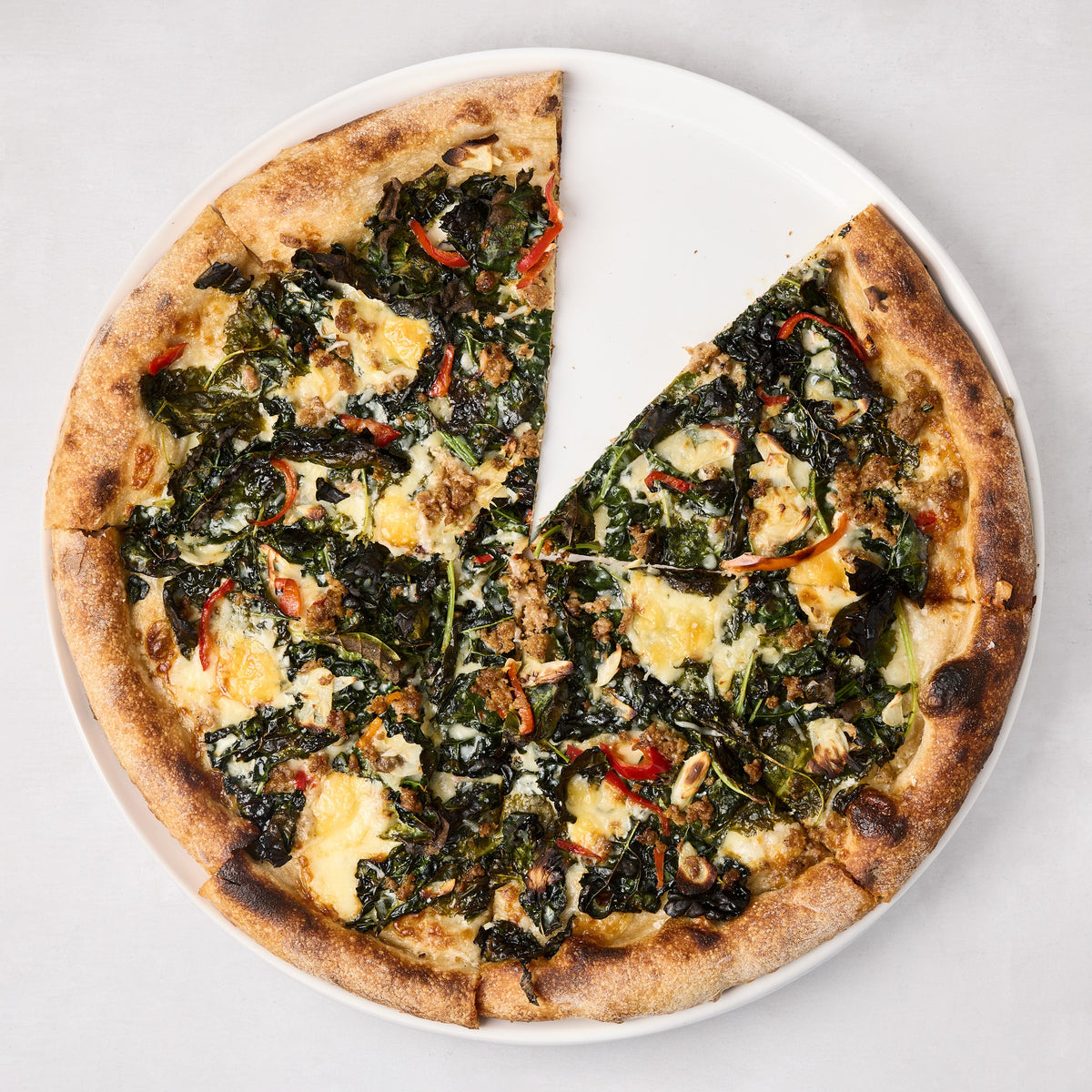 White Ceramic Round Pizza Serving Platter