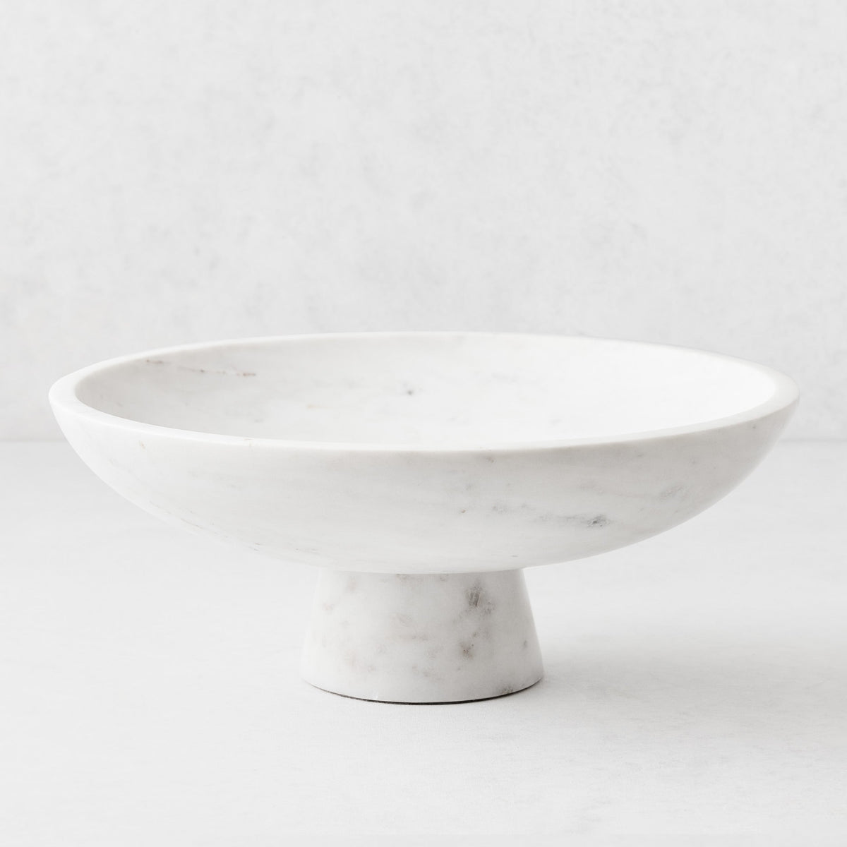 White Marble Pedestal Serving Bowl